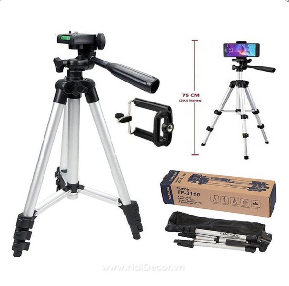 Giá đỡ 3 chân chụp hình tripod 3110 - chân giá đỡ máy chụp ảnh live stream tự sướng tripod tf 3110