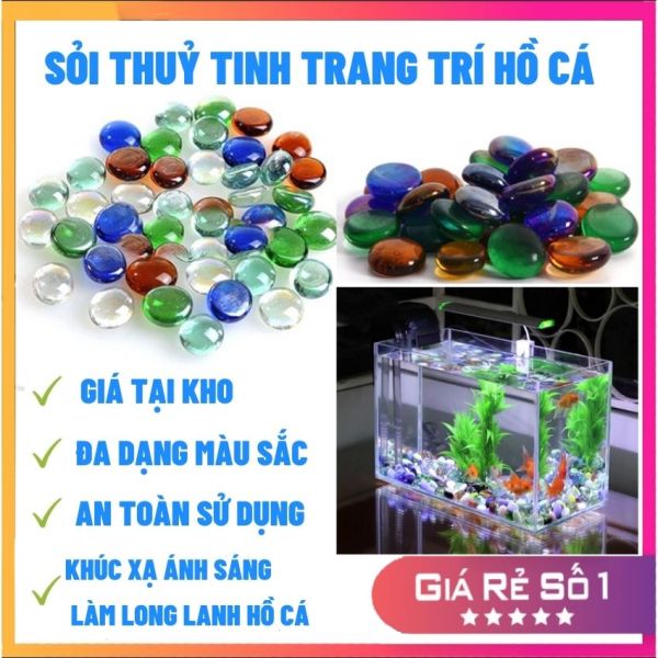 Sỏi trang trí hồ cá, sỏi thuỷ tinh trang trí hồ cá cảnh
