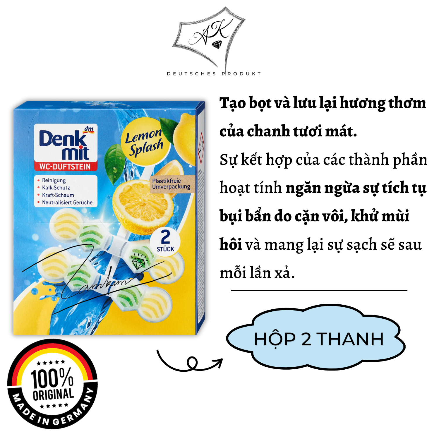 [ Hàng Đức ] Viên treo bồn cầu nội địa Đức - Denkmit