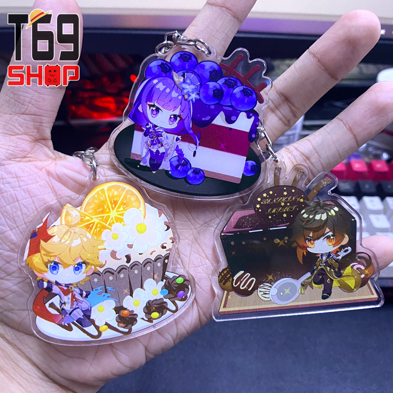 [10 mẫu] Móc khóa mica game Genshin Impact - Cake ver [T69 Shop]