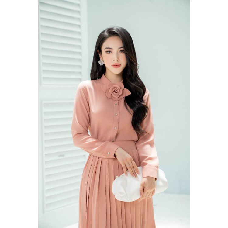 Chân váy xếp ly thời trang SIXDO (Midi Woven Skirt)