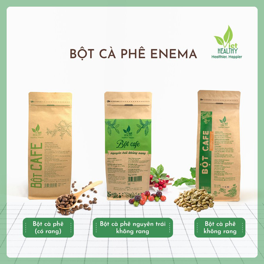 Bột cà phê chỉ có nhân không rang 1kg VietHealthy