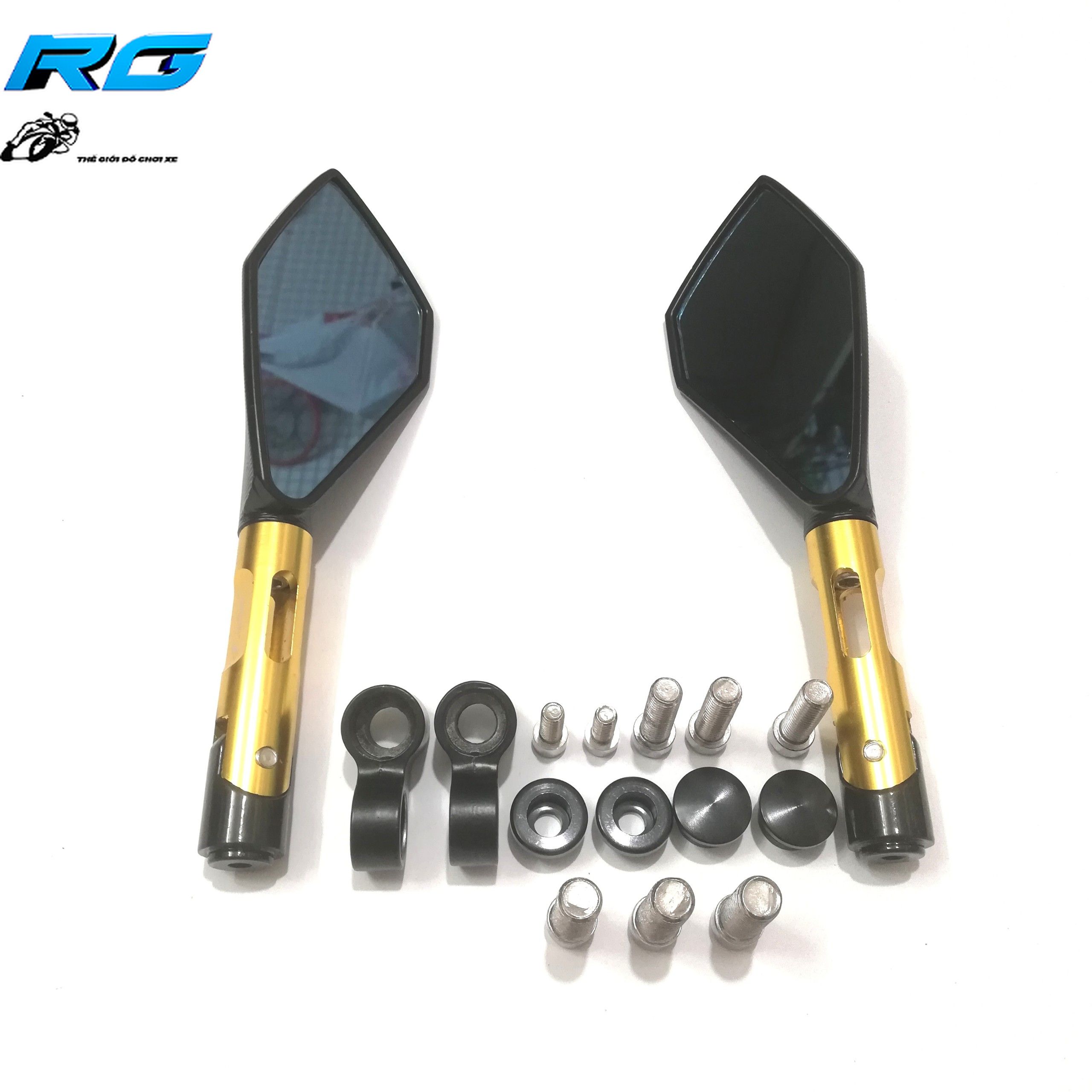 [HCM]Gương Chiếu Hậu Rizoma 5 Cạnh L2 - Màu Gold(1 Cặp)