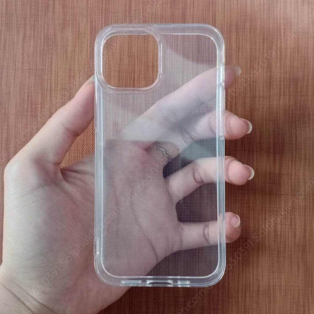 Ốp lưng Iphone 13 mini dẻo trong viền cam gồ/ không gồ cao cấp, bền đẹp