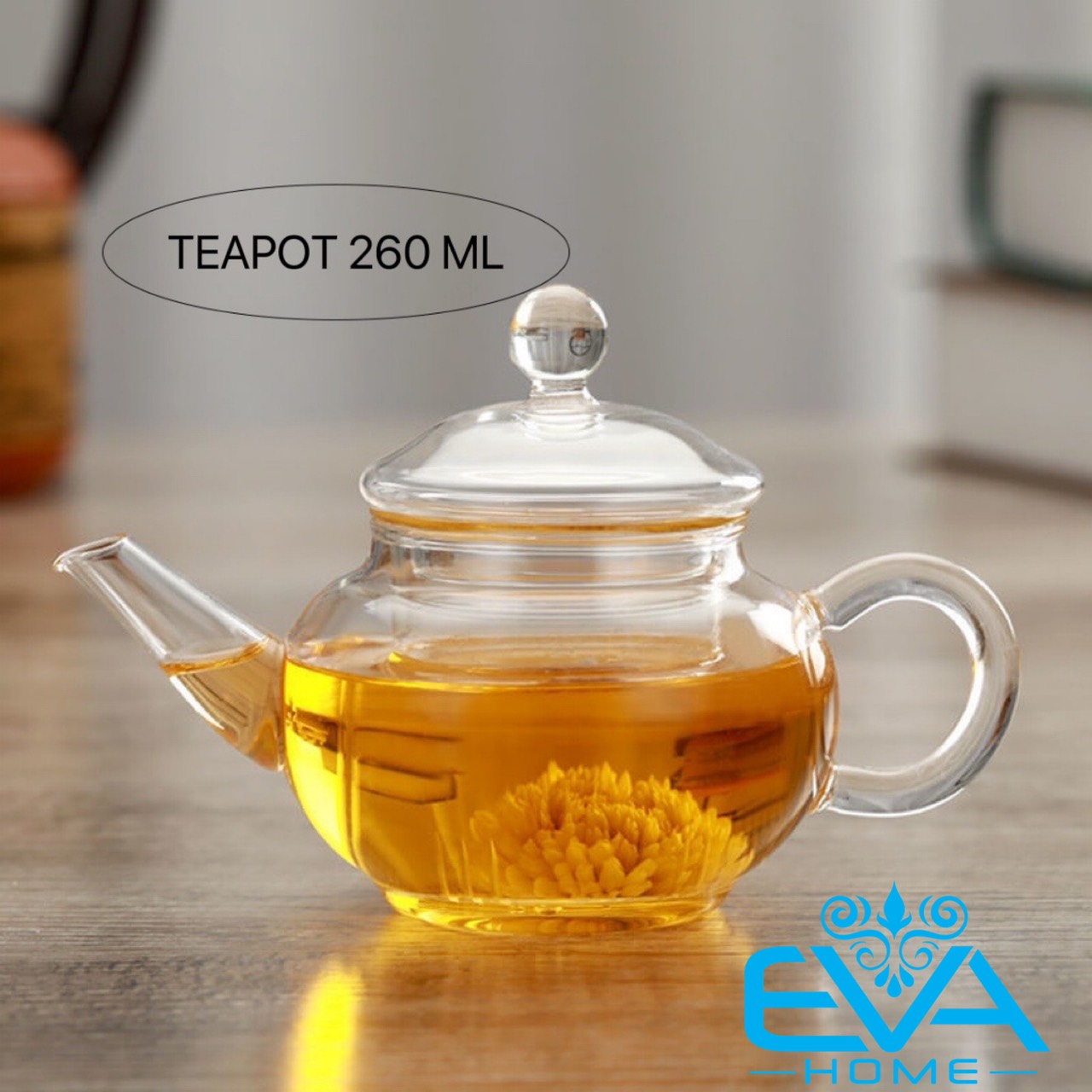 Bình trà / ấm trà thuỷ tinh chịu nhiệt kèm lõi lọc trà thuỷ tinh 260 ml cao cấp sang trong sp3045