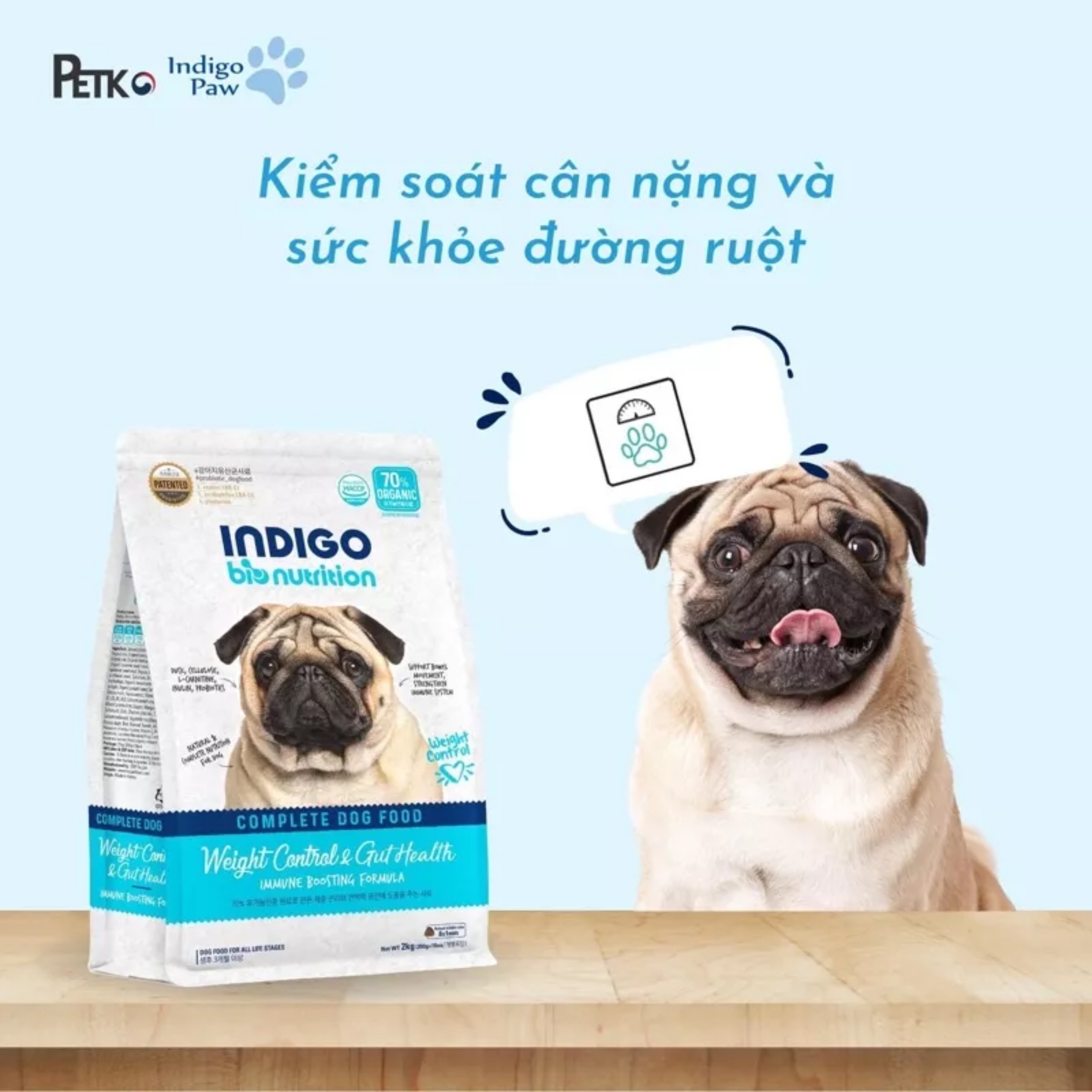Thức ăn hạt khô Indigo cho chó (túi nguyên 2kg)