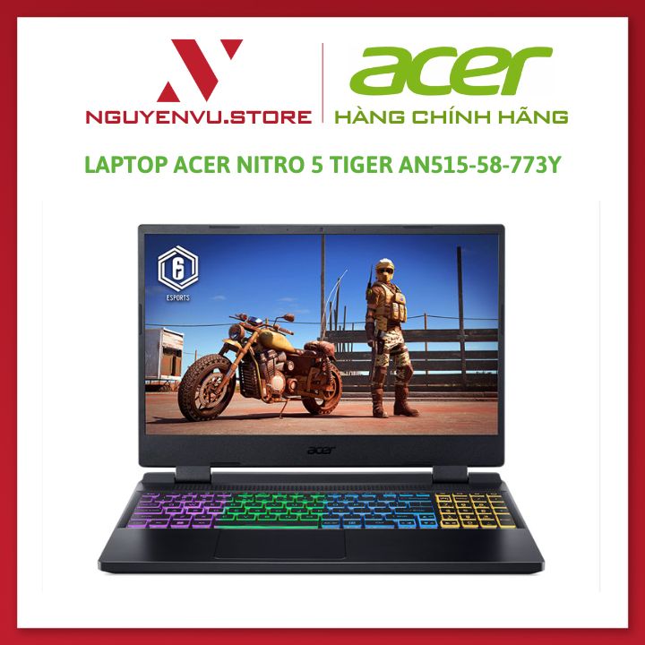 Laptop Acer Nitro 5 Tiger AN515-58-773Y (i7-12700H/8GB/512GB/GeForce RTX™ 3050Ti 4GB/15.6"/FHD/144Hz/Win 11) - Hàng Chính Hãng