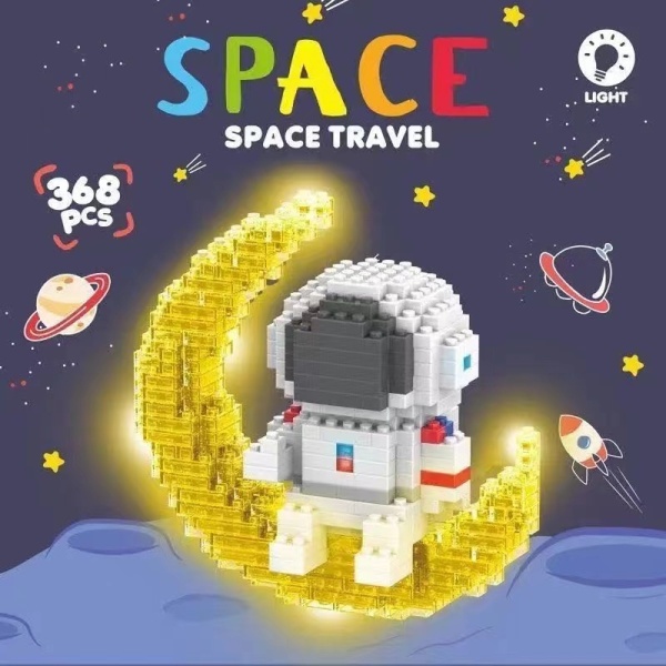 [HZHZ] Khối xây dựng phát sáng, đồ chơi giáo dục phi hành gia 3 chế độ phát sáng, nhân vật hoạt hình Lego cho trẻ em