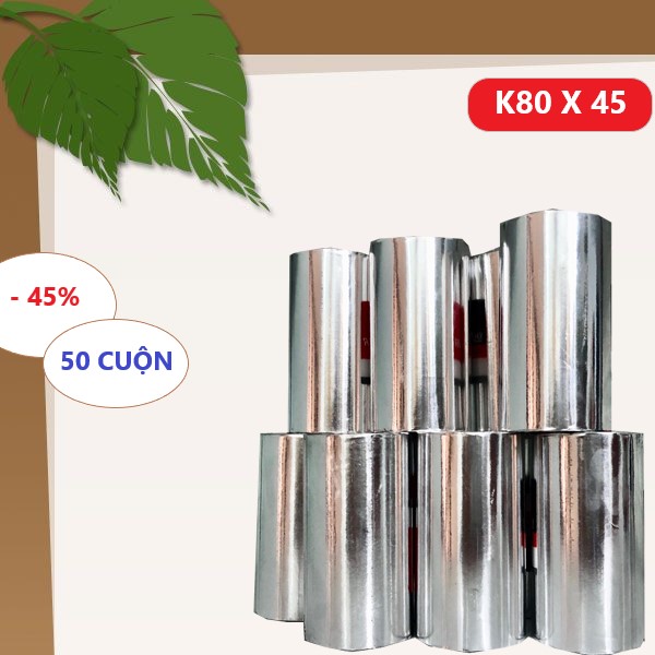 Thùng Giấy 50 Cuộn In Nhiệt Cho Máy In Nhiệt Khổ K80 Phi 45 (80x 45mm)