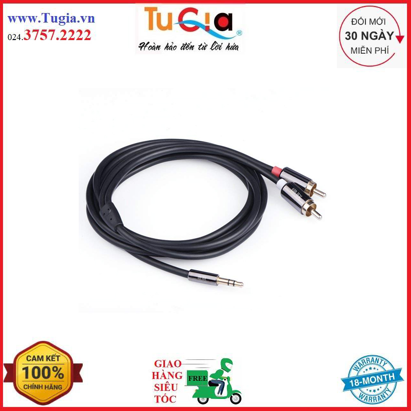 Cáp audio 3.5mm to av 2 đầu hoa sen dài 3m ugreen 10590 vỏ nhôm - hàng chính hãng