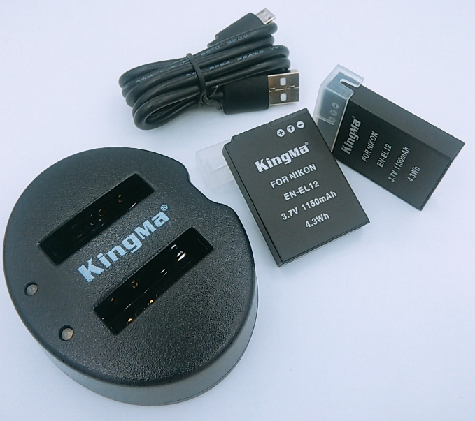 Bộ 2 pin 1 sạc đôi Kingma EN-EL12