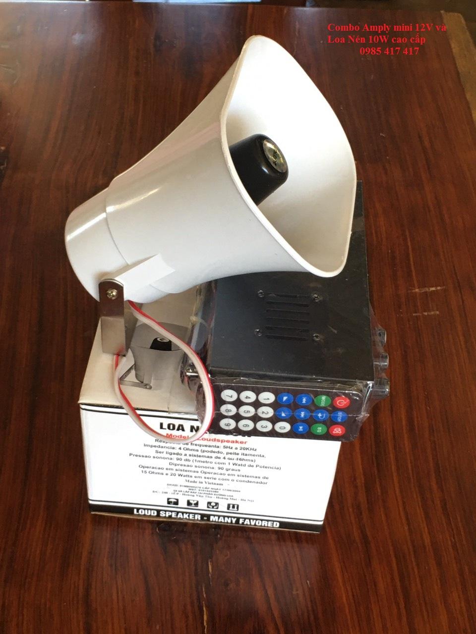 Combo Amply mini 12V và Loa Nén 10W