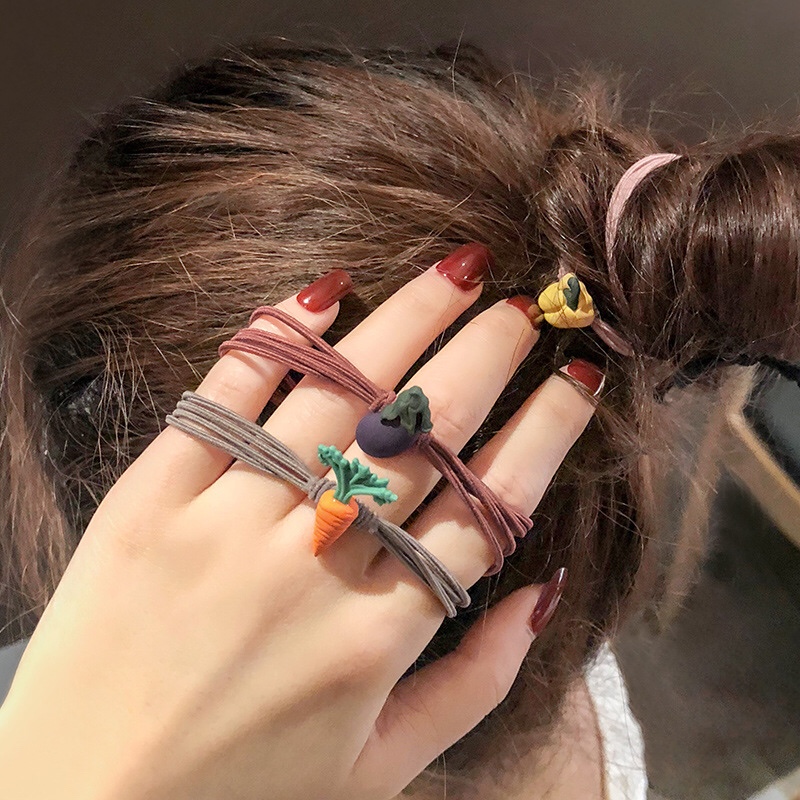 [ SET4 DÂY ] Dây buộc tóc, cột tóc Rau Củ Quả nữ đẹp cực