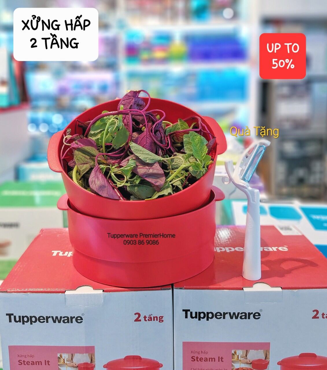 Xửng hấp 2 tầng Steam It Tupperware không kèm quà