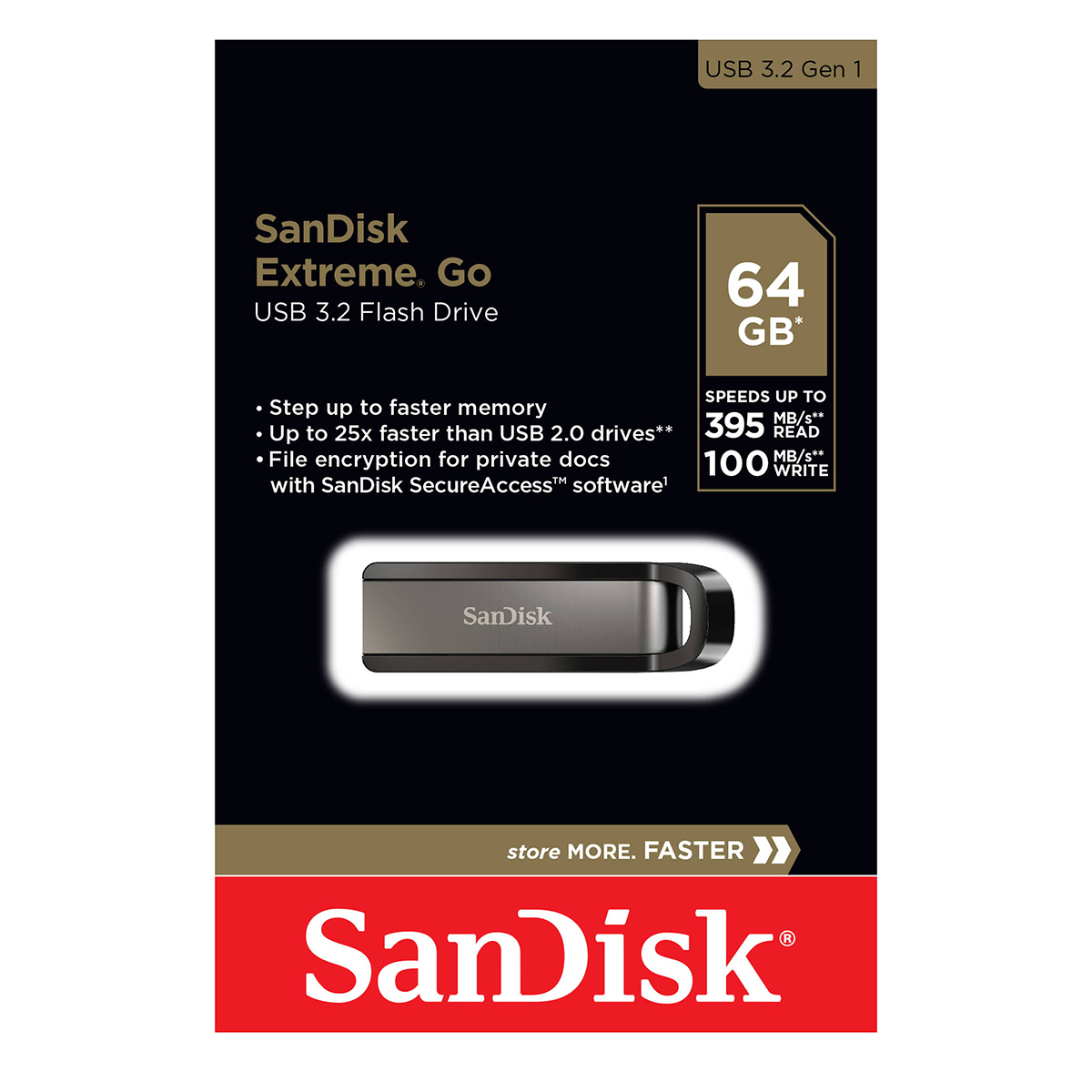 USB 3.2 SanDisk Extreme Go CZ810 64GB 395MB/s (SDCZ810-064G-G46)