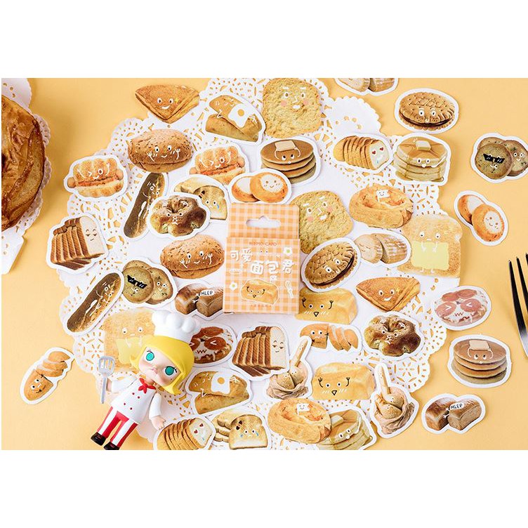 Bộ 46 sticker bánh ngọt hàn quốc dán trang trí e79