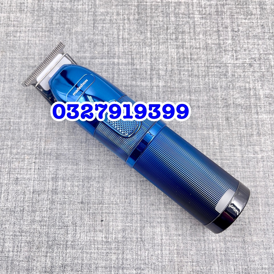 Madeshow Tông đơ chấn viền cao cấp M6, màu xanh trắng, pin lithium 1400mAh, động cơ Turbo 2 tốc độ, lưỡi thép không gỉ, công suất 8W, thiết kế hiện đại, bảo hành 3 tháng