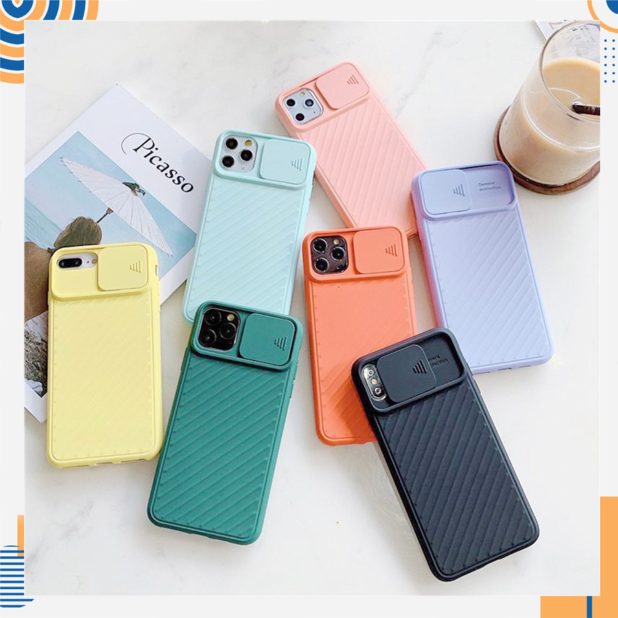 Ốp Lưng Dẻo Bảo Vệ Camera Nắp Trượt Cho Iphone