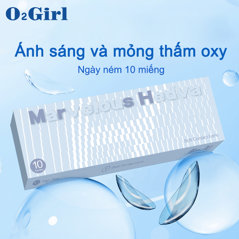 Contact lens （1.00-10.00）-10 cái/hộp Kính áp tròng trong suốt Kính áp tròng trong suốt Hydron Soft Contact Lens Hàng ngày dùng một lần Kính áp tròng cận thị lens lens mắt