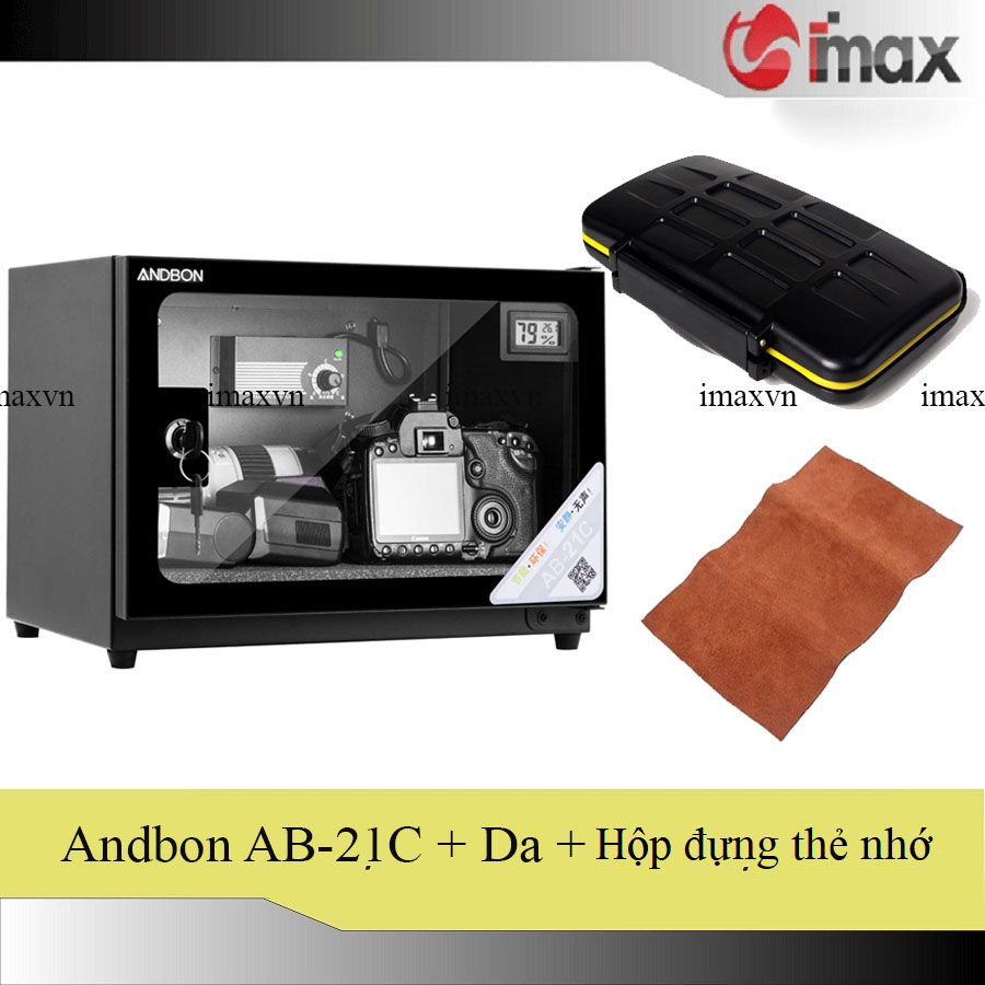 Tủ chống ẩm Andbon AB-21C - Công nghệ Japan + Hộp đựng thẻ chống nước + Tặng da cừu lau len