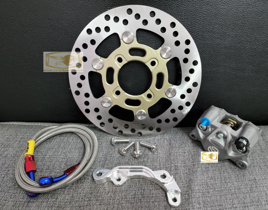Combo đĩa bb 220mm lòng nhôm khâu inox kèm heo bb bát dây dầu morin và ốc đĩa salaya gắn xe máy sirius wave dream blade rsx exciter airblade vario...