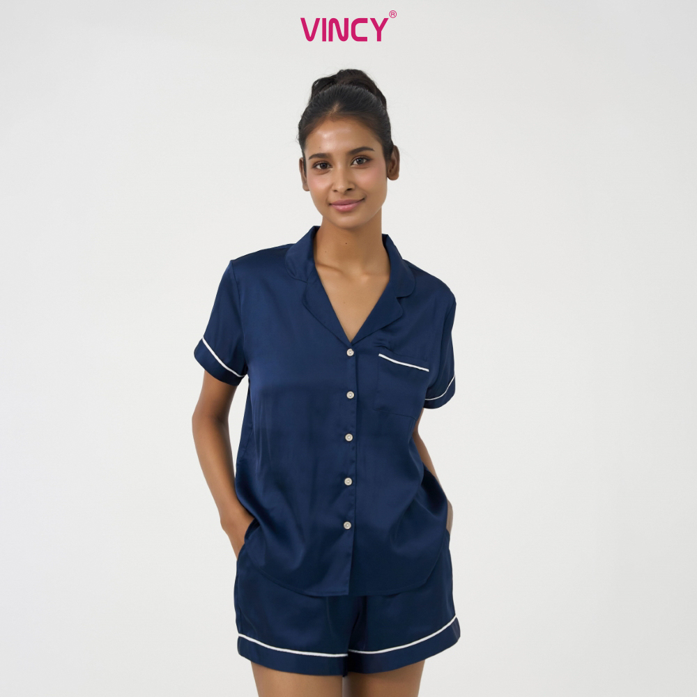 [Buy 3, Get 20% Off, Buy 2, Get 15% Off] Women's Satin Vinyl Shorts Set Bss108W22