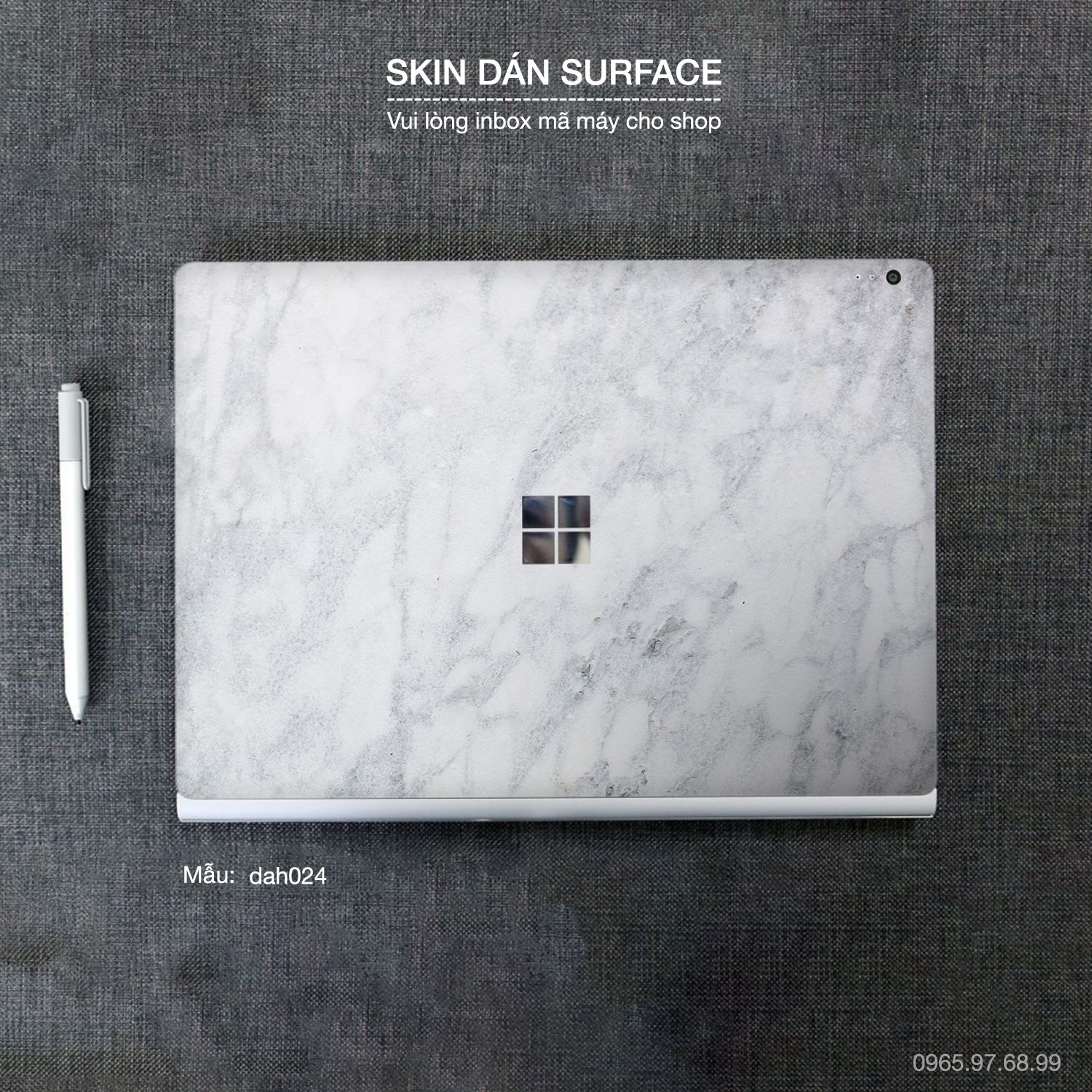 Decal Skin dán Surface Pro / Laptop / Go / Book mẫu vân đá (inbox mã máy cho shop)