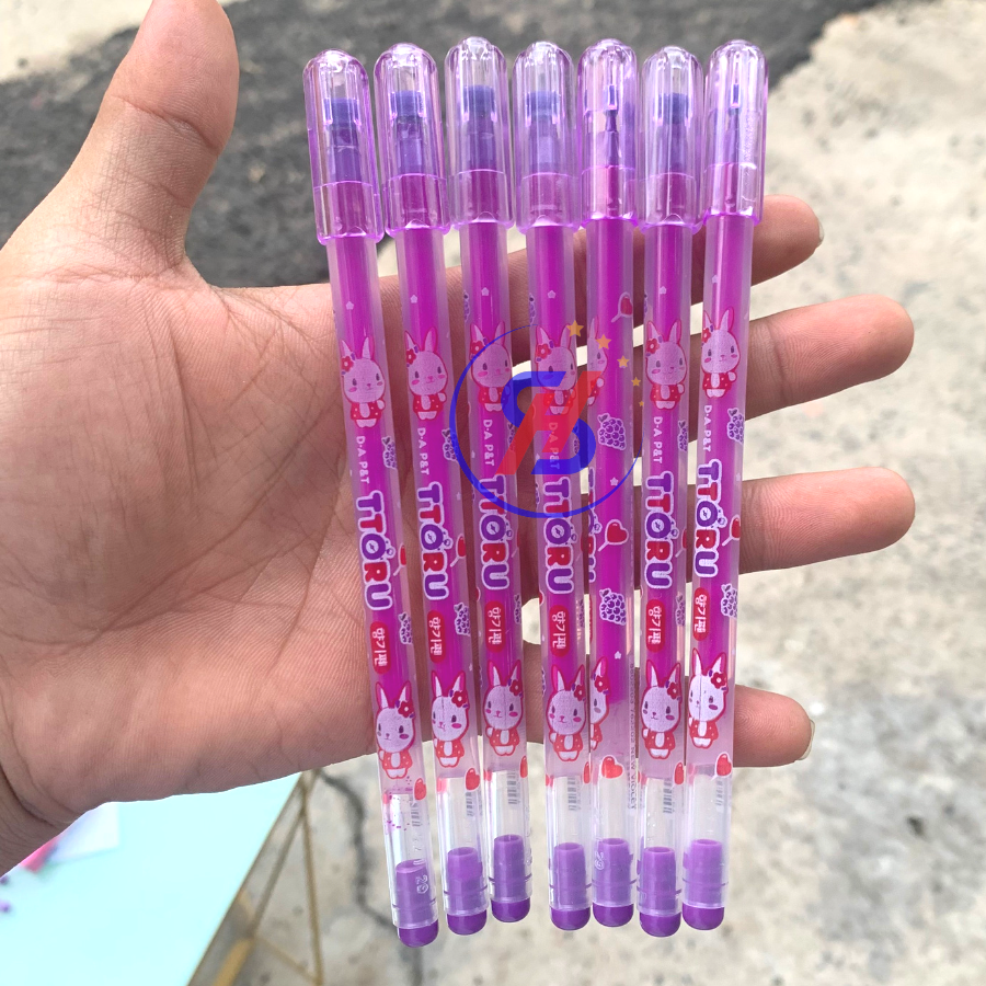Hộp 12 Cây Bút Gel TTORU Hàn Quốc (Mực Xanh, Tím, Đỏ, Đen)