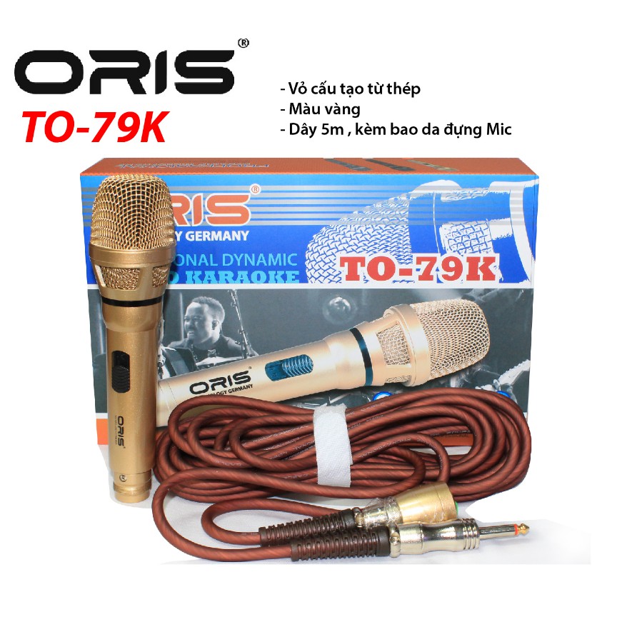 Micro giá rẻ, micro cho dàn âm thanh, micro có dây oris to-79k cao cấp - công nghệ đức mới nhất hiện nay, hát karaoke hay, chống hú rít - lọc tạp âm, hát nhẹ - giọng hát chân thực, thân micro bằng thép chắc chắn, dây dài 5m