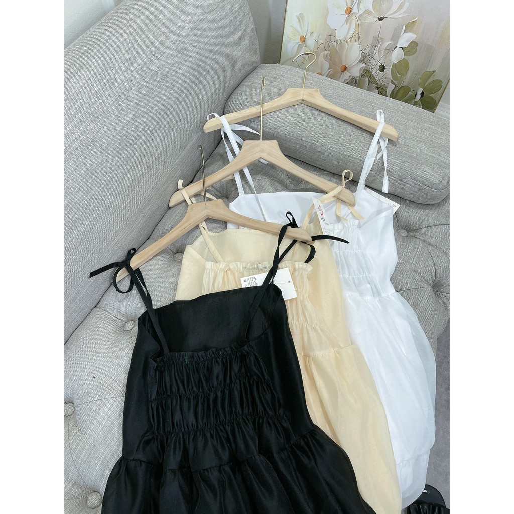 {EVACICI} Váy 2 dây dáng xòe, Đầm 2 dây cute dễ mặc 3 màu.