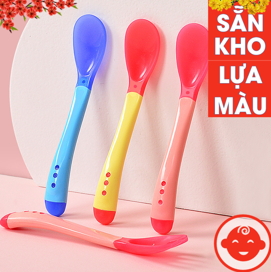 [HCM]combo 5 thìa ăn dặm báo nóng cho bé