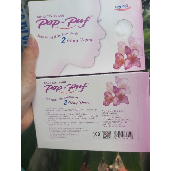 [FREESHIP MAX] Combo 10 hộp bông tẩy trang Pop Puf 100 miếng [Bigsuz]
