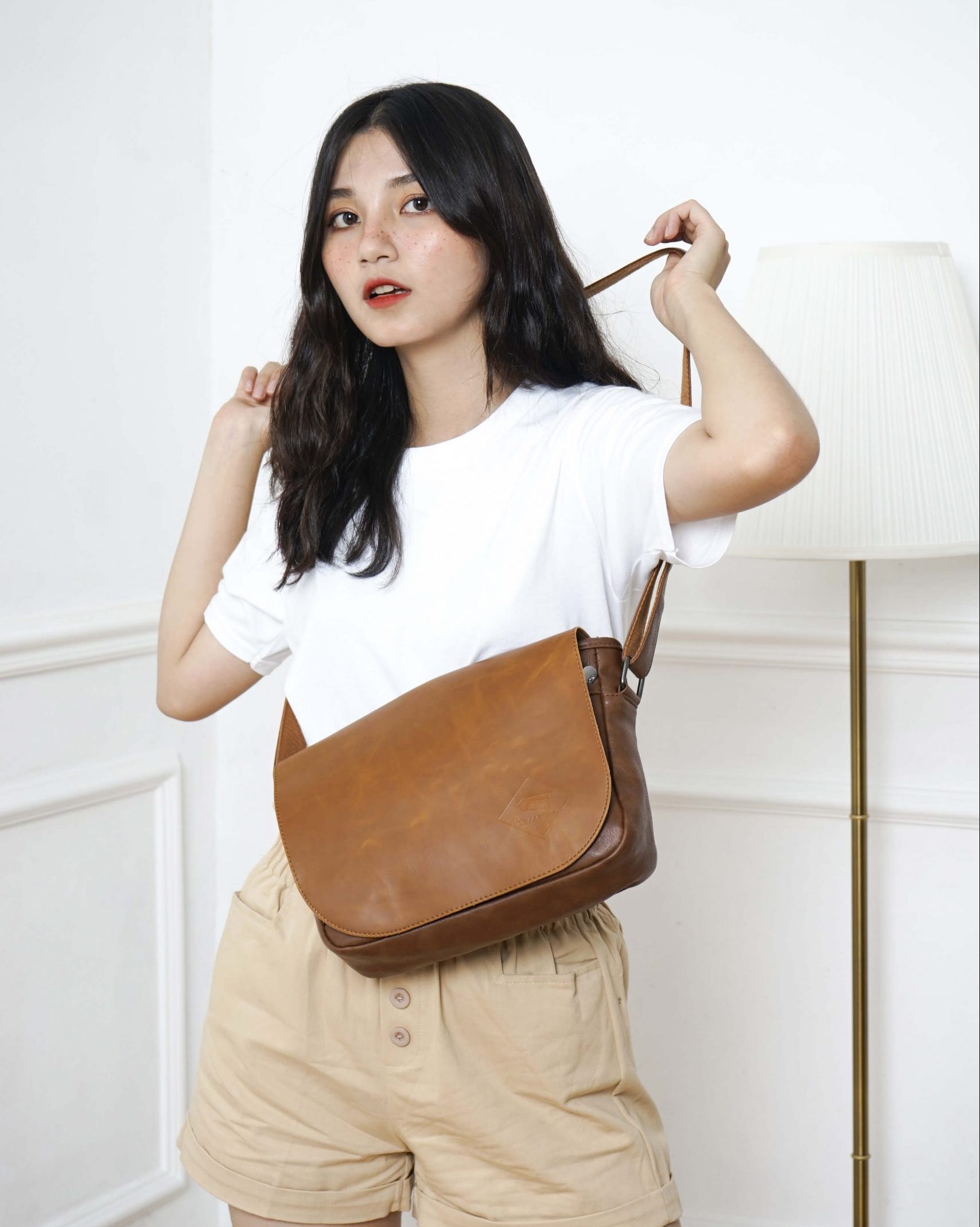 Túi chéo da Unisex Three-box - MS3512