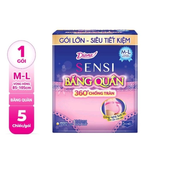 Băng vệ sinh Diana dạng quần (gói 5 miếng)Mỹ phẩm chăm sóc da Nguồn cung cấp làm đẹp da giá rẻ