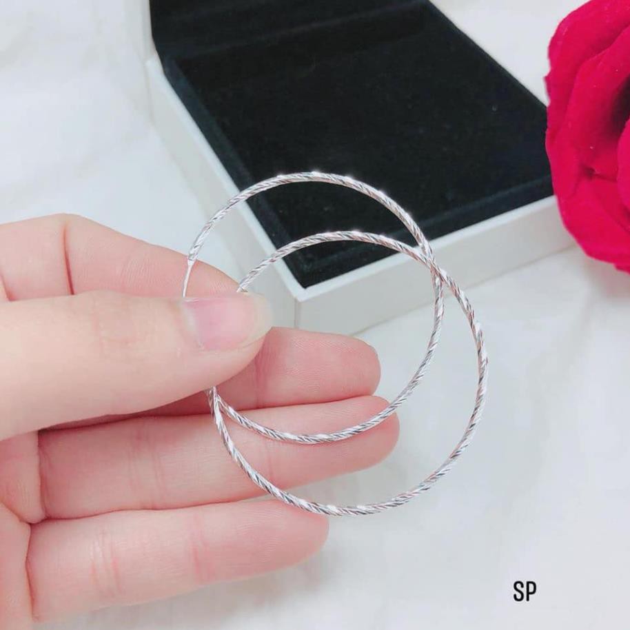 Bông tai nữ đẹp - vòng tàu bạc ta đường kính 5cm- JQN gian hàng chính hãng cam kết bạc chuẩn, chất lượng không lo đen xỉn