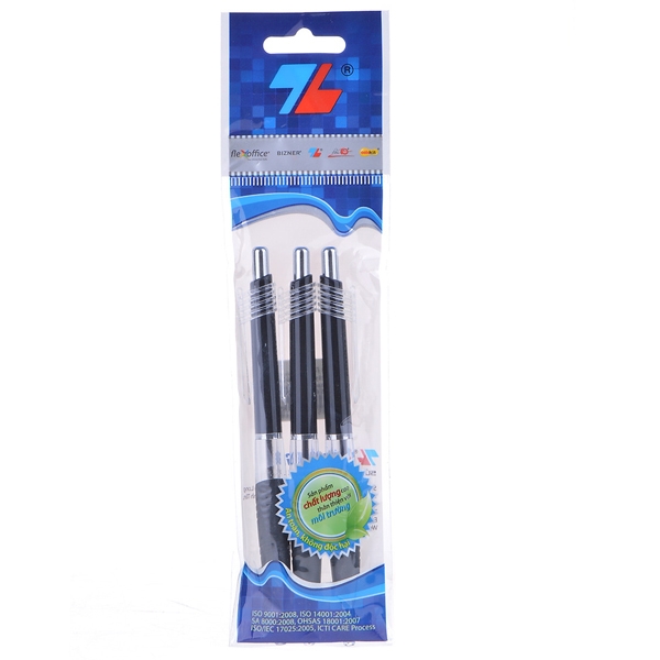 Vỉ 3 Bút Bi Thiên Long TL-047 - Mực Đen
