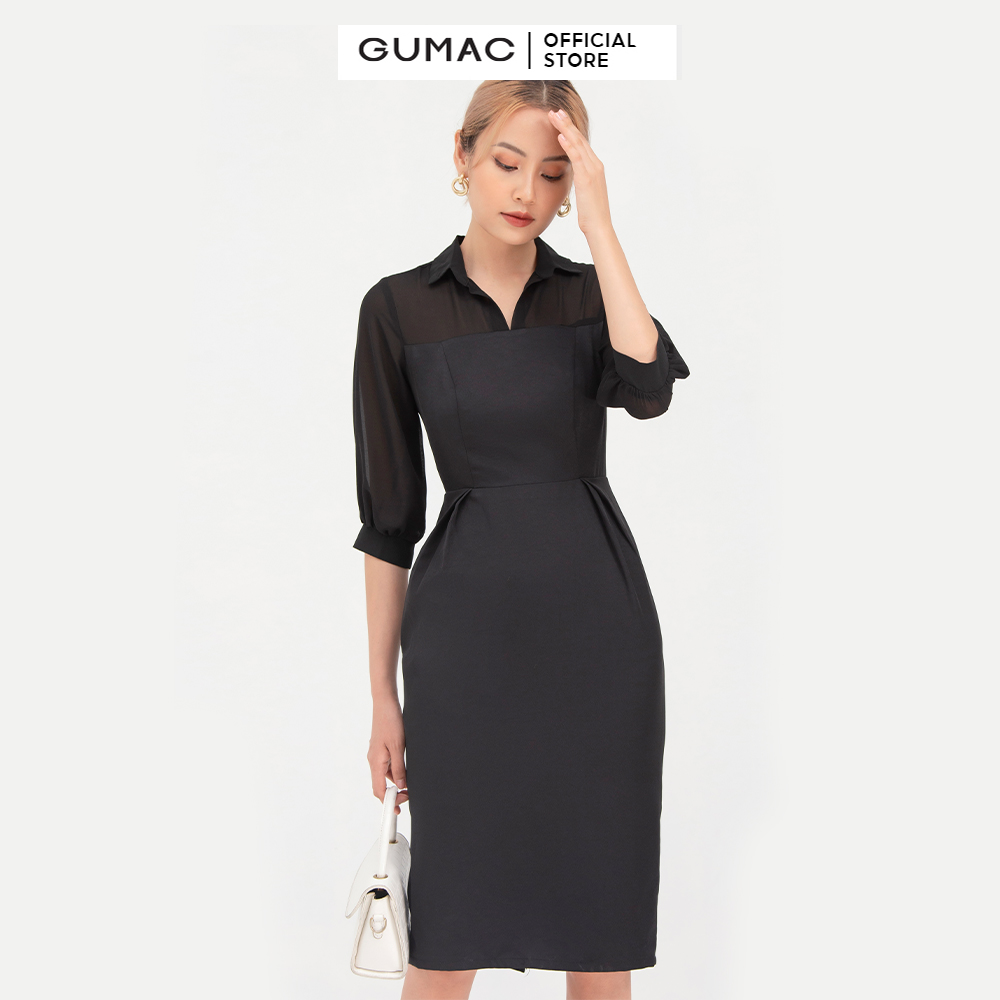 Đầm nữ  xếp ly eo  DB764 mẫu mới GUMAC