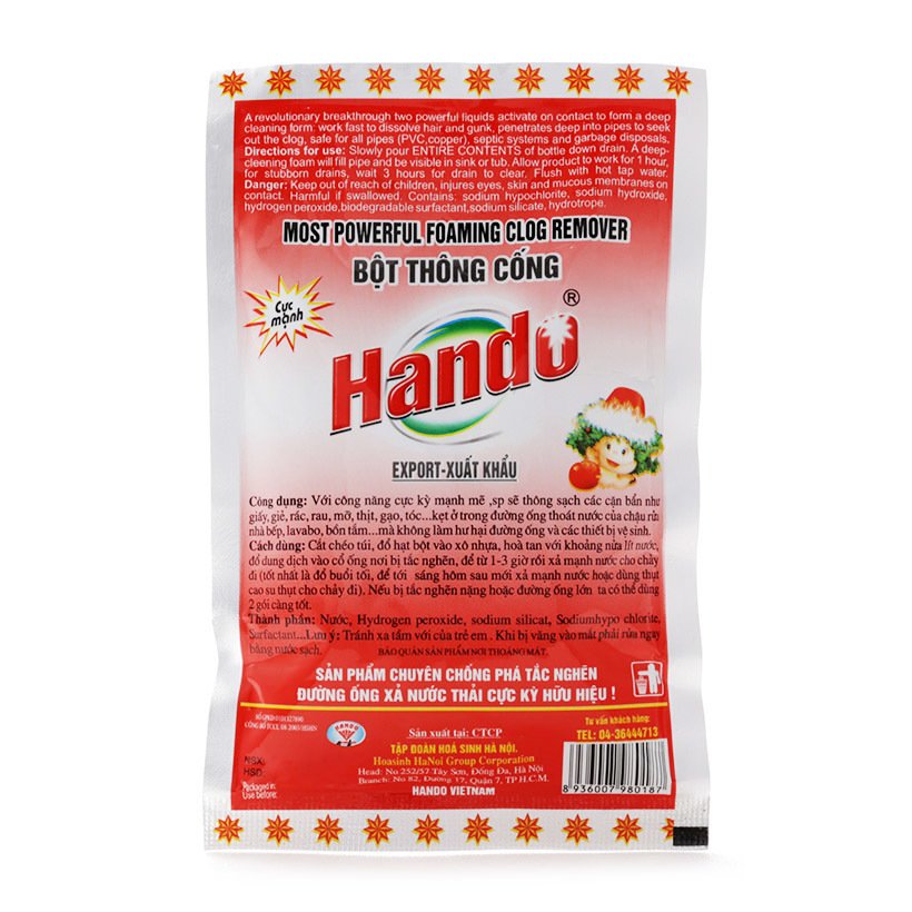 Bộ 4 gói bột thông cống xuất khẩu Hando 100Gr