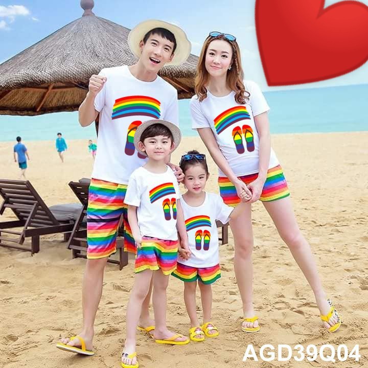 Đồ nhóm- đồ đi biển- đồ gia đình siêu đẹp, 7 sắc cầu vòng