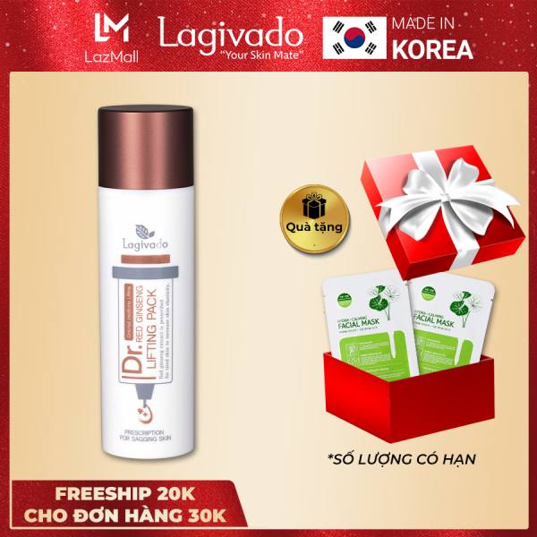 Mặt nạ dưỡng da hồng sâm Hàn Quốc Lagivado giảm mụn đầu đen, nâng cơ, se khít lỗ chân lông Dr. Red Ginseng Lifting Pack 50 ml cao cấp