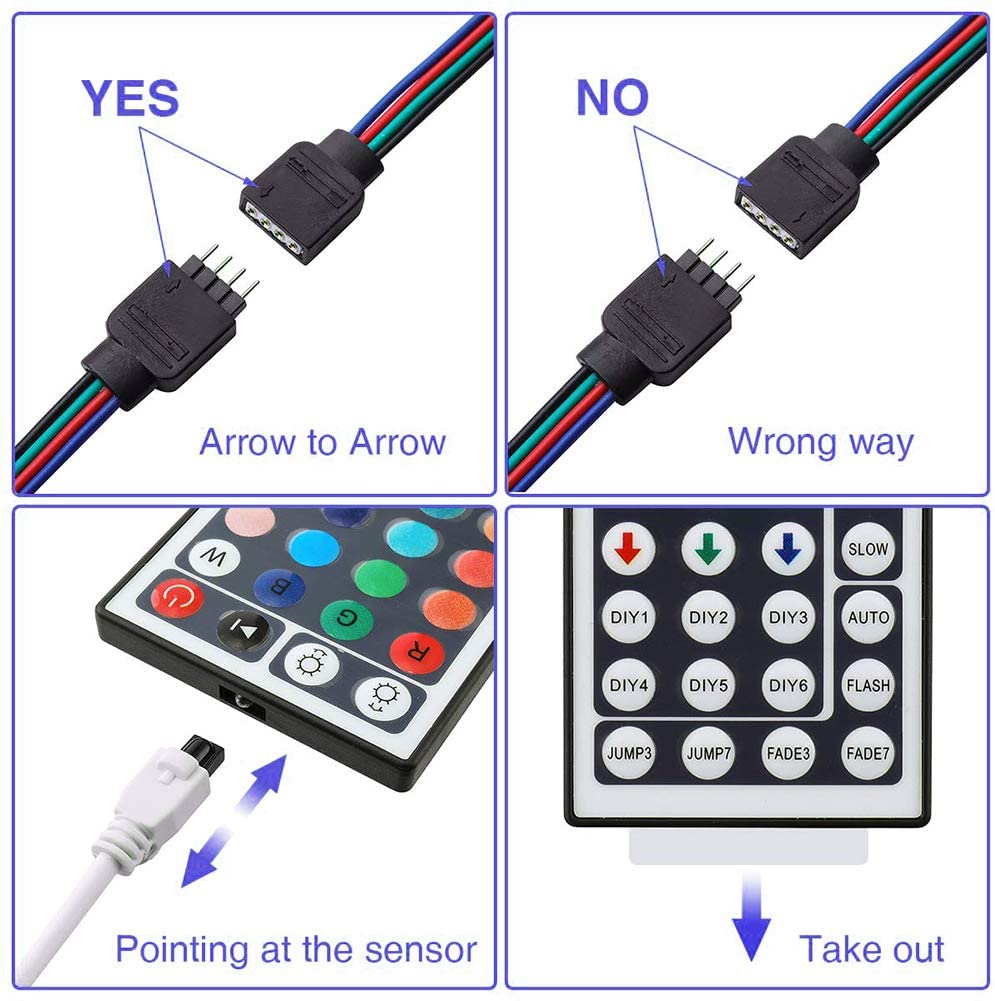Bộ led dây dán 5m 5050RGB đổi 7 màu 44 phím ( 44 keys)