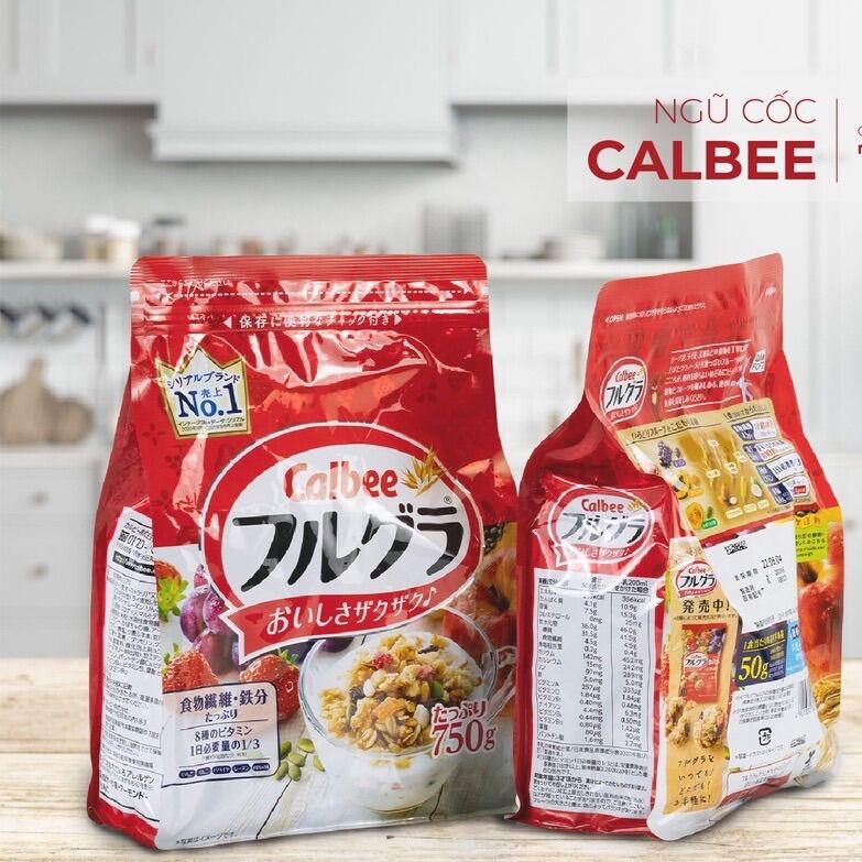 Ngũ cốc ăn sáng Calbee hoa quả Nhật 800g [HSD 3/ 2024]