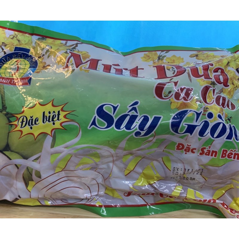 [HCM]Mứt dừa cacao sấy giòn 500g