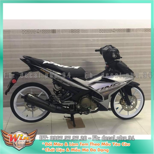 Tem rời exciter 150 mx bạc đen