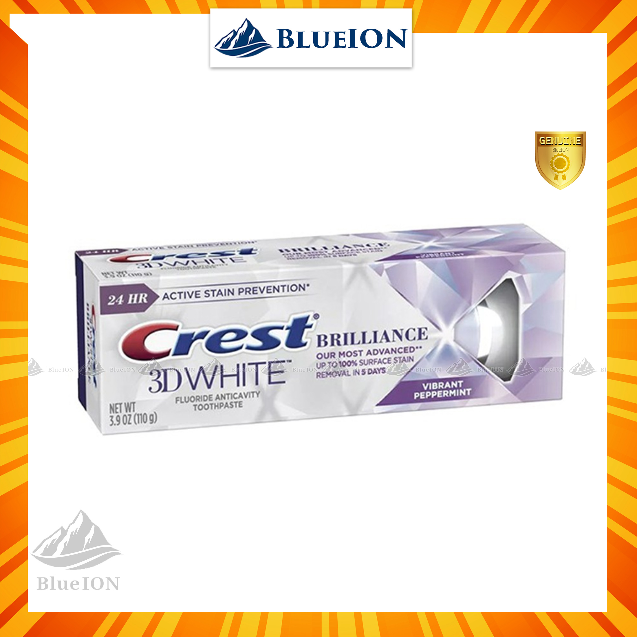 [Hàng Mỹ] Kem đánh răng Crest 3D White Brilliance Vibrant Peppermint