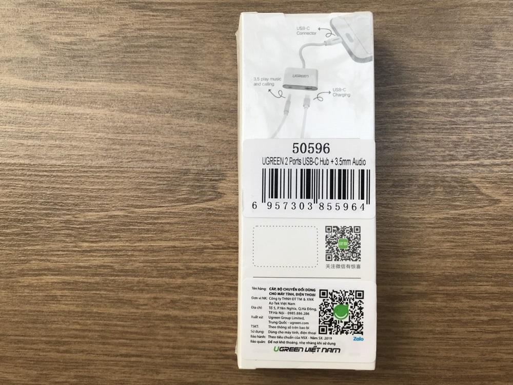 Cáp Chuyển Đổi Type-C To 3,5mm Hỗ Trợ Cổng Sạc USB-C Ugreen 50596