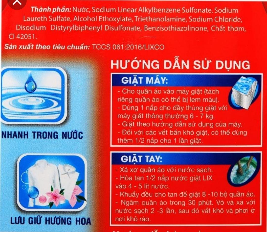 Nước giặt Lix Đậm Đặc 2X, chai 3.8Kg