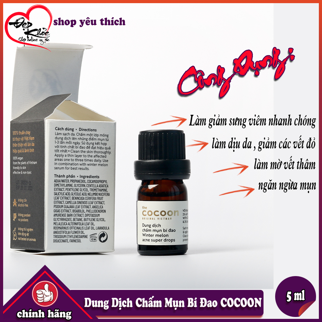 [HCM]Dung dịch chấm mụn bí đao Cocoon 5ml