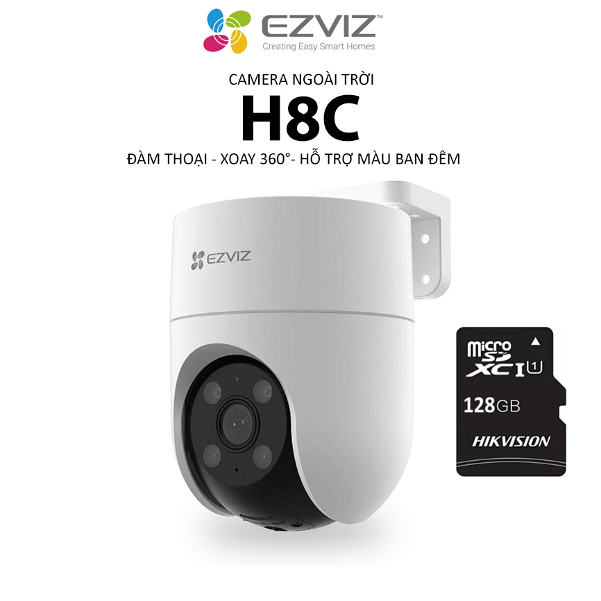 Camera ezviz h8c fhd 1080p xoay 360 độ- đàm thoại 2 chiều- ban đêm có màu- chống nước- wifi ngoài trời chính hãng