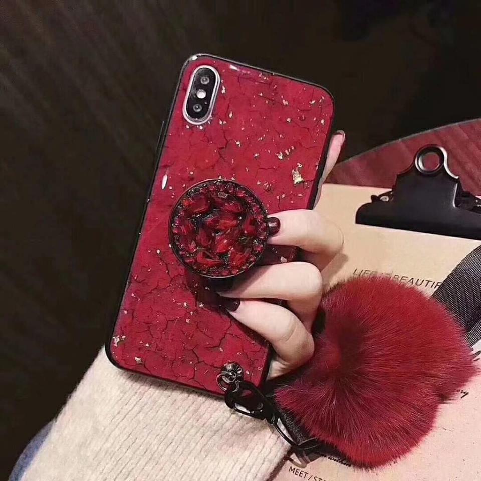 [HCM]ỐP ĐÁ NGỌC BÍCH BÔNG KÈM POP iphone X/ Xs